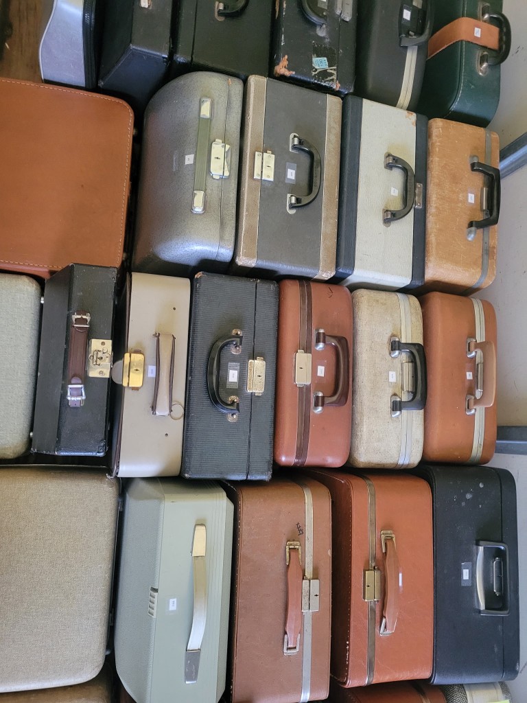 Stacked vintage typewriter cases
